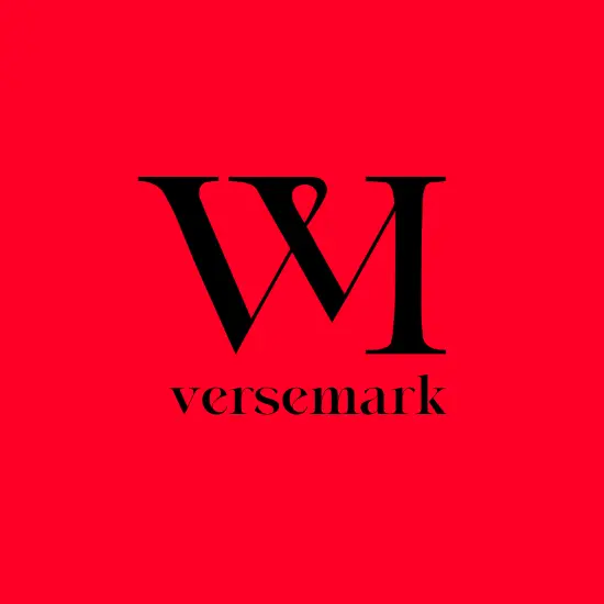 Versemark final logo on red background